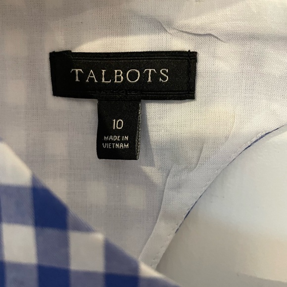 Talbots blue/white checkered lined sundress w/back cut out. Excellent condition - Picture 3 of 5